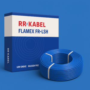 RR KABEL Pvc Insu. Hv Indl.Cable 1100 V RR KABEL FR-LSH (100 MTR BLUE)-10.00 MM