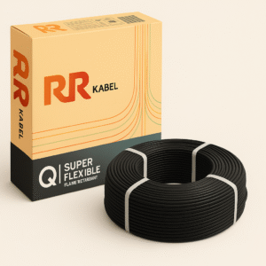 RR KABEL Pvc Insu. Hv Indl.Cable 1100 V Q1 FR (90 MTR BLACK)-1.00 MM